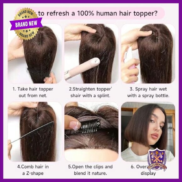 Real Human Hair Clip-In Bangs Topper for Thinning Hair Volume Solution main image 6